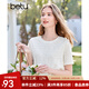 百圖betu女裝2025春夏新款T恤法式圓領(lǐng)提花肌理短袖上衣女2502T28 淺杏色 S
