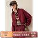 紫涵（ZIHAN）紫涵立領(lǐng)長(cháng)袖棒球服短外套女秋季簡(jiǎn)約休閑小個(gè)子夾克上衣 安可拉紅 M
