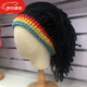 季倫詩(shī)時(shí)尚臟辮帽子搞怪創(chuàng  )意假發(fā)頭套冬季保暖毛線(xiàn)帽男女嘻哈潮流風(fēng)個(gè)性 黑色 55-65