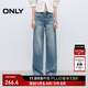 ONLY2025秋季新款時(shí)髦百搭撞色水洗直筒褲長(cháng)褲牛仔褲女|125132046 J33 350水洗牛仔藍 M M標準褲長(cháng)