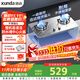迅達（XUNDA）燃氣灶液化氣灶家用雙灶具臺嵌兩用4.5KW旋流火灶不銹鋼面板一級能效 Q1SA-液化氣