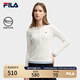 FILA 斐樂(lè )官方女子針織長(cháng)袖衫2025冬新款時(shí)尚經(jīng)典休閑修身亨利衫 云菇白-WT L 170/88A/L