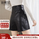 絲柏舍短款皮褲2025秋裝新款女時(shí)尚街頭潮酷闊腿寬松休閑褲
