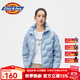 dickies羽絨服 全身壓印印花羽絨服 保暖外套上衣DK010807 淺灰藍 M 充絨量:160g