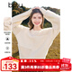 百圖betu女裝冬季新款毛衣圓領(lǐng)仿貂紗線(xiàn)拼接小眾寬松毛衣2411T90 米白 S