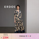ERDOS 春夏寬松中長款A(yù)字裙復(fù)古燈籠袖V領(lǐng)減齡度假風女連衣裙 藏藍 XL 170/92A