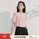茵曼（INMAN）純棉氣質(zhì)風(fēng)琴褶花邊白襯衣女2025夏季繡花時(shí)尚千金風(fēng)短袖襯衫 海貝粉 S
