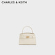 CHARLES&KEITH鱷魚紋凱莉包手提斜挎婚包包女包生日禮物CK2-50270880-1 Ivory象牙色 S