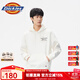 dickies加絨連帽長(cháng)袖衛衣男女秋季新款潮流休閑套頭衫寬松運動(dòng)情侶上衣 奶油色 （寬松版型） M