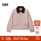 森馬（Semir）外套女oversize插肩袖仿羊羔毛毛領(lǐng)冬季2024夾棉夾克109724108016