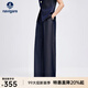 Navigare意大利小帆船女士休閑褲春秋季休閑簡(jiǎn)約風(fēng)長(cháng)褲寬松顯瘦褲子 海軍藍 L