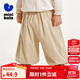 迷你巴拉【泡泡褲】男童女童長(cháng)褲秋寶寶環(huán)保燈籠褲兒童休閑褲 淺卡其50335 120