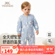 英氏（YEEHOO）英氏新生兒夾棉哈衣爬服初生寶寶保暖棉服秋冬季新款和尚服連體衣