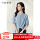 飛鳥(niǎo)和新酒小立領(lǐng)短袖襯衫女短款2025夏季新款淺色牛仔上衣 淺藍HCH02 L