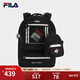 FILA 斐樂(lè )官方情侶款背包2025秋新款多口袋雙肩包電腦包休閑書(shū)包 正黑色-BK XS