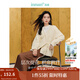 茵曼（INMAN）2025秋冬女裝新款新中式交疊V領(lǐng)提花開(kāi)衫毛衣季系帶外套 淺杏色 L