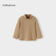 babylove【清倉】嬰幼兒打底衫春秋羊毛衫半高領(lǐng)長(cháng)袖t恤寶寶內搭上衣新生 沉香棕 100 cm