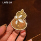 Lnieer淡水珍珠貝母鏤空葫蘆胸針新中式高端精致時(shí)尚高級感輕奢別針配飾 葫蘆胸針