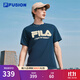 FILA FUSION斐樂(lè )潮牌情侶款針織短袖衫2025秋新款時(shí)尚涼感速干T恤 未央藍-DB M 170/92A/M