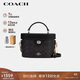 蔻馳（COACH）【品牌直供】女士KAY斜挎單肩手提盒子包胡桃木拼黑色CBQ35