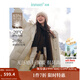 茵曼（INMAN）2025秋冬女裝新款高充絨量白鴨絨連帽毛領(lǐng)羽絨服長(cháng)款外套大衣上衣 暖杏色 M
