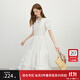 范思藍恩法式鏤空蕾絲白色蛋糕裙女2025夏新款木耳邊公主裙2752 白色 L