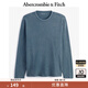 ABERCROMBIE & FITCH男裝25春季美式復古舒適百搭寬松華夫格圓領長袖T恤KI124-4532 藍色 L (180/108A)