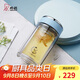 希諾抗菌玻璃杯雙層透明水杯女高顏值過濾泡茶杯子XN-1955藍色 295mL