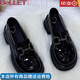 百麗踏厚底真皮樂(lè )福鞋女2025春秋新款百搭松糕單鞋女英倫風(fēng)小皮鞋女 黑色亮皮 【升級款專(zhuān)柜版】 37 (235mm) 【標準尺碼】