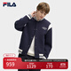 FILA 斐樂(lè )官方男裝針織長(cháng)袖外套2025春季新款時(shí)尚寬松休閑棒球服男 秘鏡藍-DB 2XL 185/104A/XXL