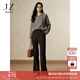 玖姿·安娜蔻簡(jiǎn)約靜奢老錢(qián)舒適針織顯瘦微喇休閑褲女裝2024冬款 深咖啡 S