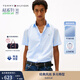 TOMMY HILFIGER【純棉府綢】25夏季男裝商務(wù)休閑純色條紋中性簡(jiǎn)約短袖襯衫 【凈色府綢】藍色C3Q XL （推薦：165-180斤）