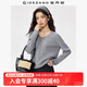 佐丹奴絞花紋毛衣女裝秋冬新款V領(lǐng)紐扣裝飾假兩件針織衫13355777 03中花灰 L