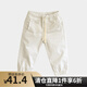純一良品童裝兒童褲子男童褲子薄款中大童七分褲男孩夏裝寶寶休閑褲潮 淺灰色 130 cm