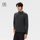 KOLON SPORT/可隆戶(hù)外抓絨衣 男士保暖POLARTEC半拉鏈長(cháng)袖T恤 LHZT5WN125-BK 黑色 M 170/92A