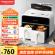 摩飛電器（Morphyrichards）空氣炸鍋家用雙拼8L大容量 14大菜單720°熱循環(huán) 雙膽分區多功能空炸烤箱 烤雞翅機 MR8100富士白