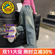 G.DUCKKIDS童裝女童褲子春秋季2025新款潮流闊腿褲兒童牛仔褲女大童高腰長褲 復(fù)古藍(lán) 160 尺碼13~14歲【150-160cm】