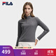 FILA 斐樂(lè )官方女子針織長(cháng)袖衫2025冬季新款時(shí)尚休閑半拉鏈修身長(cháng)T 芝麻花灰-MG L 170/88A/L