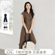 對白設計感交叉綁帶連體褲女2025夏新款時(shí)髦通勤氣質(zhì)連體衣闊腿褲 淺咖色 XL