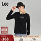 Lee商場(chǎng)同款標準版型鏤空字母logo圓領(lǐng)棉質(zhì)男長(cháng)袖T恤休閑潮