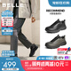 百麗厚底健步鞋男25秋季新款格紋壓花休閑運動(dòng)鞋A2125CM5【預售】 黑色-單里 41 (255mm)