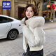 羅蒙（ROMON）正品羽絨服女短款韓版小個(gè)子時(shí)尚加厚修身保暖大毛領(lǐng)外套2025新冬 官方旗艦米白色 S (建議90-105斤)
