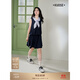 闊色（kuose）藏藍色無(wú)袖背心裙綁帶連衣裙2025夏季小眾設計感新款女短裙子 藏藍色 S