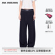 ANN ANDELMAN官方直營(yíng)2025新品純色直筒長(cháng)褲設計感松緊腰休閑褲女 藏藍色 S