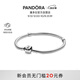 潘多拉（PANDORA）硬糖手鏈925銀柱形扣簡約diy蛇骨鏈情侶款生日禮物送女友