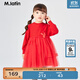 馬·拉?。∕.Latin）/商場(chǎng)同款童裝女童連衣裙春裝新款兒童毛衣紗裙 大紅 100cm