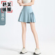 芭芙達妮運動(dòng)百褶裙防走光速干半身裙女夏季瑜伽褲裙網(wǎng)球裙羽毛球a字短裙 淺藍色 L 建議體重100-115斤