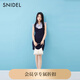 SNIDEL2025秋冬新品氣質(zhì)荷葉領(lǐng)小飛袖領(lǐng)結針織連衣裙SWNO254253 深藍 均碼 (F)