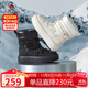 駱駝（CAMEL）雪地靴女時(shí)尚簡(jiǎn)約厚底保暖靴綁帶面包靴 L24W577669 米色 36 