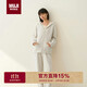 無(wú)印良品（MUJI）女式 發(fā)熱毛毛紗家居連帽開(kāi)衫 女士睡衣上衣 米色 L-XL